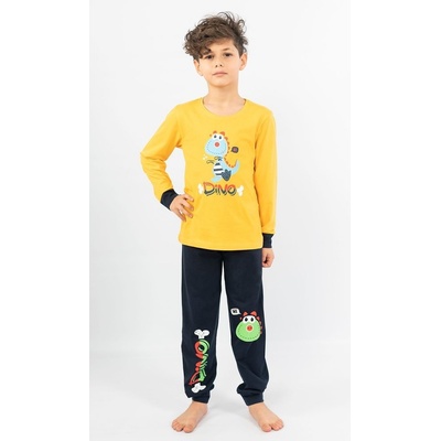 Vienetta Kids dětské pyžamo Dino žltá