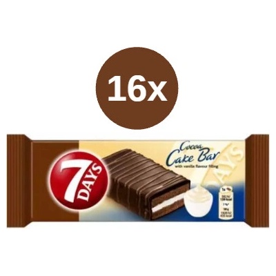7Days cocoa cake bar vanilla flavour filling 16x32g