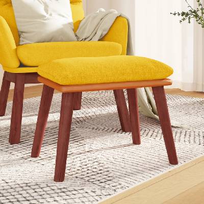 vidaXL Табуретка, жълта, 45x29, 5x35 см, текстил и изкуствена кожа (341486)