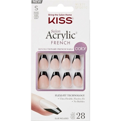 KISS Nalepovací nehty Salon Acrylic French Color Flame 28 ks
