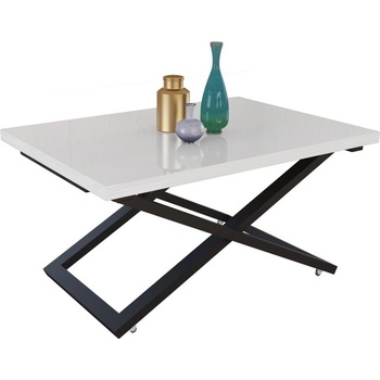 IVM BG Разтегателна маса Валенсия с повдигащ механизъм - бял гланц