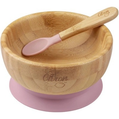 CITRON Bambusová miska s přísavkou 21 Dusty Blush Pink