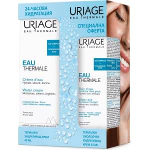 Uriage Eau Thermale Комплект - Термален хидратиращ крем и Околоочен крем, 40 + 15 ml