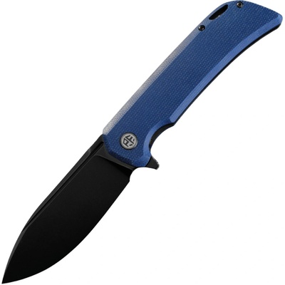 Petrified Fish PFB05 Tunny Black Stonewashed 14C28N Blue Micarta PFB05BMDW