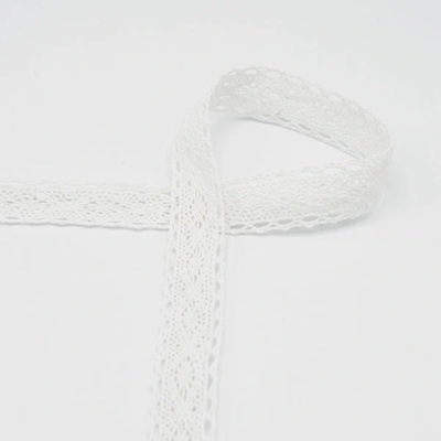 Bavlněná krajka bílá, 25mm – Zboží Dáma