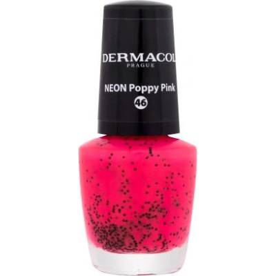 Dermacol Neon неонов лак за нокти с черни точки 5 ml нюанс 46 Poppy Pink