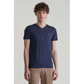 Gant tričko Slim Shield V-Neck T-Shirt modré