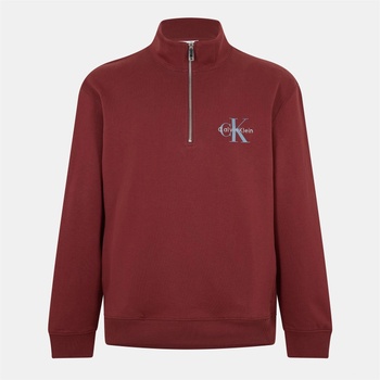 Calvin Klein Men's CKJ Monogram Quarter-Zip Fleece - Mocha Moment