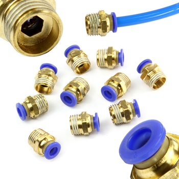 MAR-POL Sada závitových spojok na vzduchovú hadicu 1/4" 6mm 10ks 40429 M66576