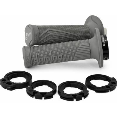 gripy LOCK-ON D100 (offroad) dĺžka 125/130 mm (4 vačky), DOMINO (šedé)