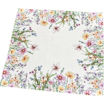 Forbyt kuchyňský ubrus prostírání CYH6179 TISK louka směs kvítí bílá 35x35cm čtverec
