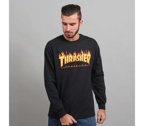 Thrasher Flame Logo LS black
