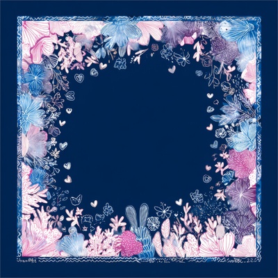 Takoy Panel na ušití šátku umělé hedvábí 73x73 moonlight garden