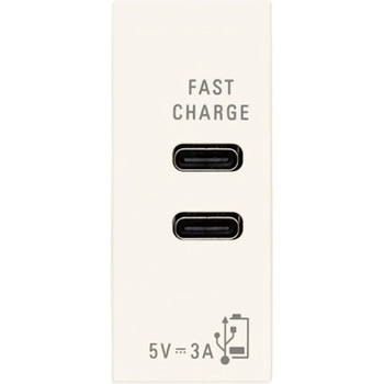 Vimar 30292. CCB USB Контакт Linea, C+C 15W 3A 5V 1M, White, (VM30292.CCB)