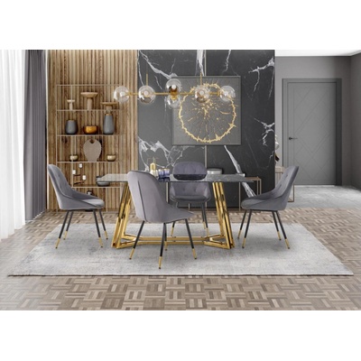 HALMAR Jídelní stůl KONAMI mramor / sklo – Zboží Mobilmania