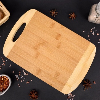 Image 1 of HORECANO 30 х 20 см двуцветна бамбукова дъска с дръжка (011668)