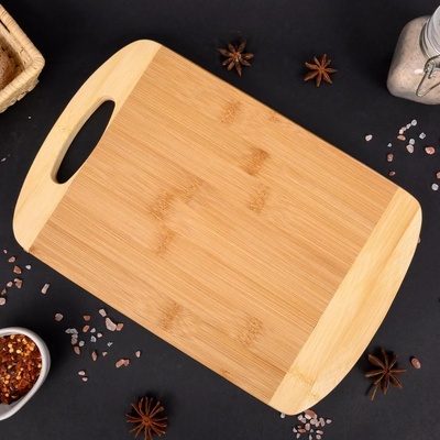 HORECANO 30 х 20 см двуцветна бамбукова дъска с дръжка (011668)