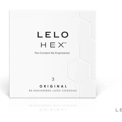 Презервативи с шестоъгълна структура, 3 броя - HEX Condoms Original (LELO002471)