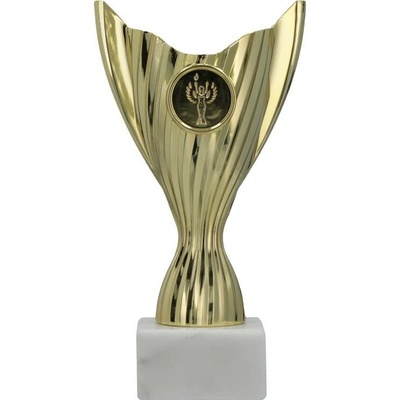 Pohár plastový zlatý Výška: 13 cm Průměr: 7 cm