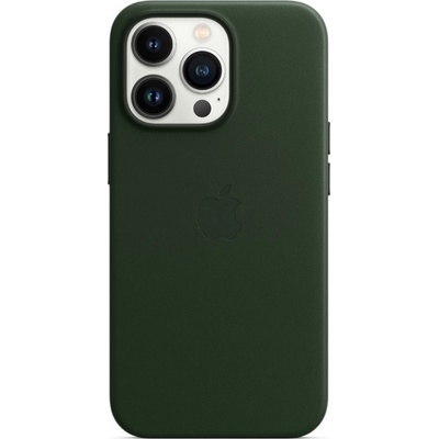 Apple Оригинален гръб Apple Leather Case with MagSafe за iPhone 13 Pro - Зелен, MM1G3ZM/A