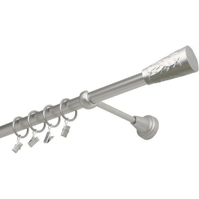 OK-GarnýžeCZ Garnýž kovová jednořadá 19mm Sevilla satina 110 cm do stěny / kroužky s žabkou