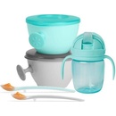 SKIPHOP Set jedálenský s om Easy-Feed Mealtime Set Teal Grey 6m+ 5 ks