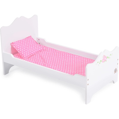 Moni Toys Дървено легло за кукла Moni Toys - B019, бяло (109215)