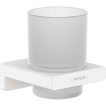 Hansgrohe AddStoris - Чаша за четки и паста с държач, матирано стъкло/матово бяло 41749700 (41749700)