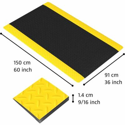 Notrax 479 Cushion Trax Protiúnavová rohož s diamantovým vzorom čierna / žltá 91 x 150 cm