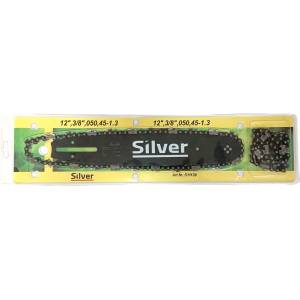 SILVER Шина 12" 30 см + 2 вериги за трион 3/8" 1, 3 мм 45 звена 67417 (s11139)