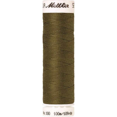 Nitě SERALON 100m na univerzální šití, polyester AMANN Mettler - více barev 6677: 0666 khaki zelenohnědá