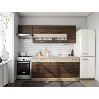 NEJBY Kuchynská linka RUTHIN 180/240 cm rijeka tmavá