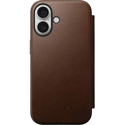 Nomad Modern Leather Folio, кафяво - iPhone 16 (NM01683285)