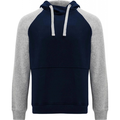 Badet Unisex dvojfarebná mikina s kapucňou modrá Navy sivá Heather
