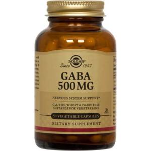 Solgar Хранителна добавка Габа , Solgar Gaba 500mg Veg. caps 50s