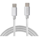 4smarts USB-C към USB-C кабел за устройства с USB-C порт (100 см) - 4smarts RapidCord USB-C to USB-C Data Cable 50W (бял) (4S468488)