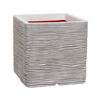 Capi Kvetináč Tutch Rib NL Square Ivory bielo béžový 50x50x50 cm