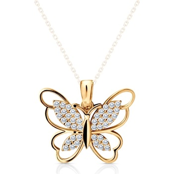 SAVICKI Висулка с пеперуда savicki: жълто злато, цирконий