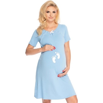 Mateřská noční košile Gloria se cvočky modrá