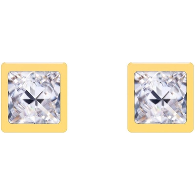 Preciosa Pozlacené peckové náušnice Straight s čirým křišťálem Preciosa 7392Y00