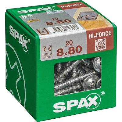 Spax Wirox Skrutka do dreva HI.FORCE, ⌀ 8 × 80 mm, drážka: TX 40, 20 ks 4251010800806