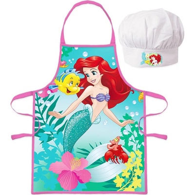 Euroswan Detská zástera s čiapkou Disney Princess Ariel