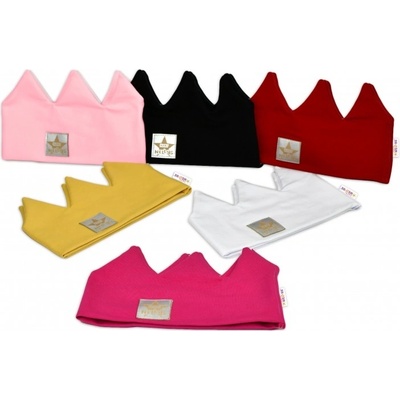 Baby Nellys Hand Made Bavlněná čelenka dvouvrstvá Korunka červená – Zboží Dáma