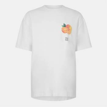 Hugo Тениска Hugo Men's Dartiee Red Cotton T-Shirt - Natural 102