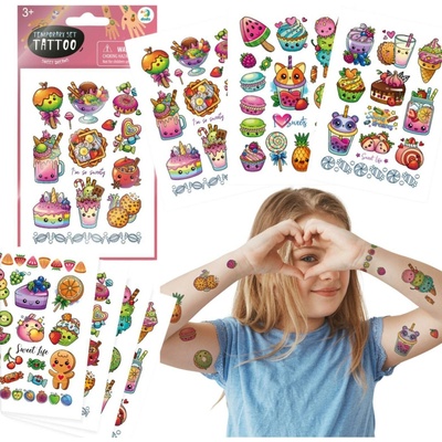DoDo Sada dočasného tetovania Sweet Dreams Candy Fruits Washable Tattoos