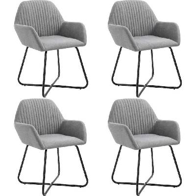 vidaXL 277100 textil / světle šedá 4 ks