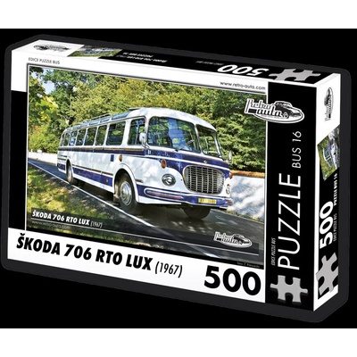 Retro cars - Puzzle BUS no. 16 Škoda 706 RTO LUX (1967) - 500 piese