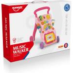 Felyx Toys Huanger Музикална Проходилка с Дъска за Рисуване Розова