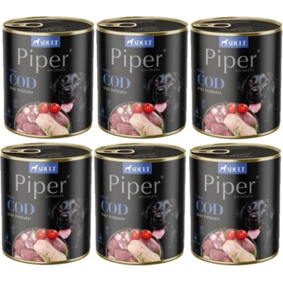 Piper Adult s treskou a paradajkami 6 x 800 g