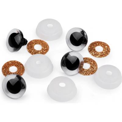 Bezpečnostní očka třpytivá zlatá 20mm
